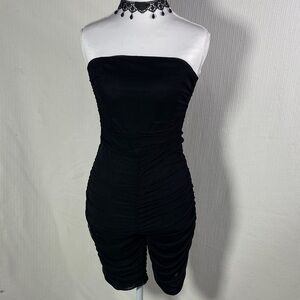Elegant Black Strapless Romper